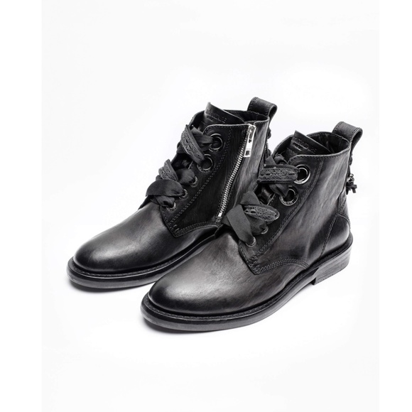 Zadig & Voltaire Laureen Roma High-Top Boots sz 7 in BLACK - Picture 7 of 10